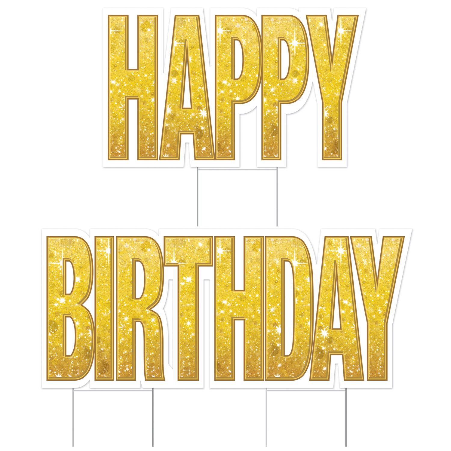 Beistle Happy Birthday Party Balloon Streamer - Gold