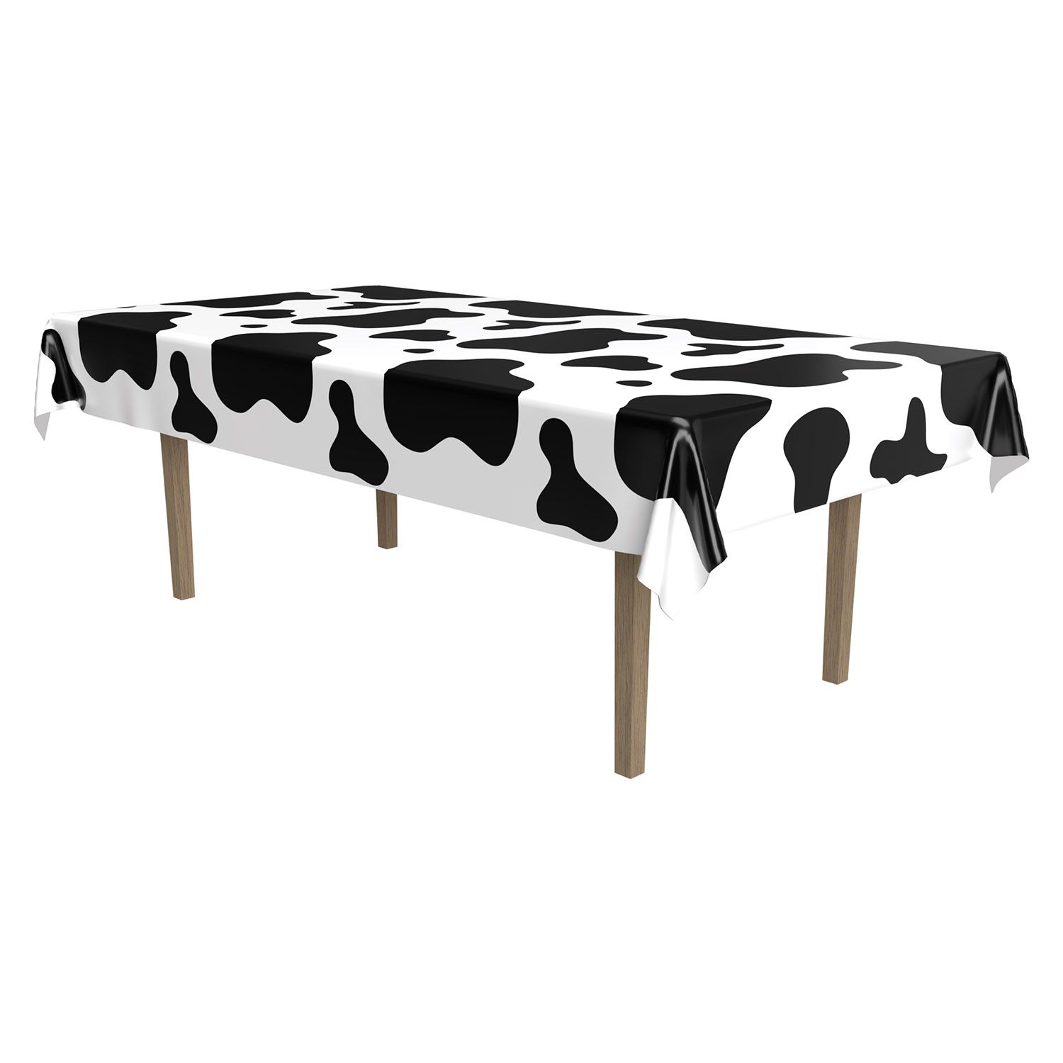 Cow print table skirt best sale