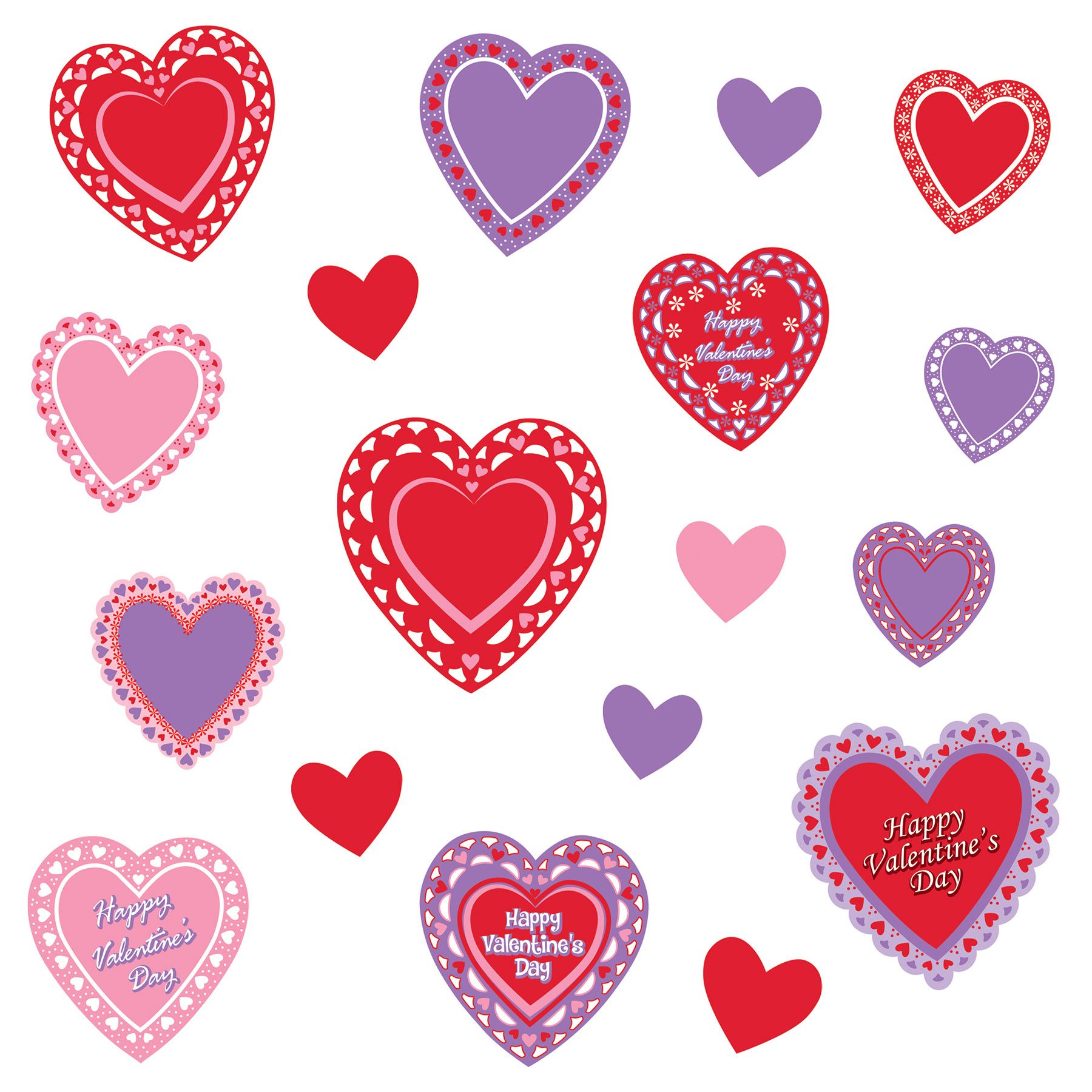 Beistle Valentine's Day Packaged Printed Heart Cutouts (20/Pkg)