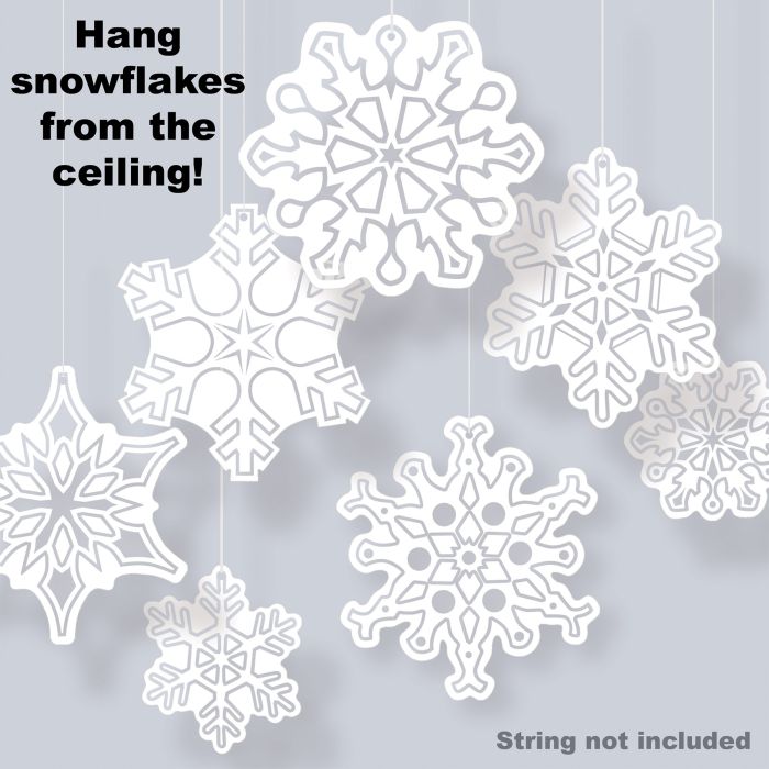 Clear Plastic Die-Cut Snowflakes