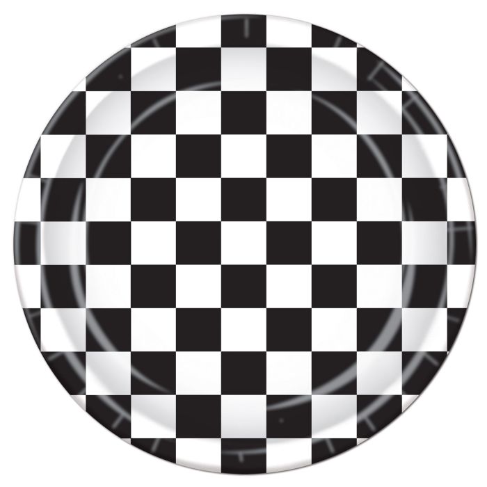 Black and outlet white checkered plates