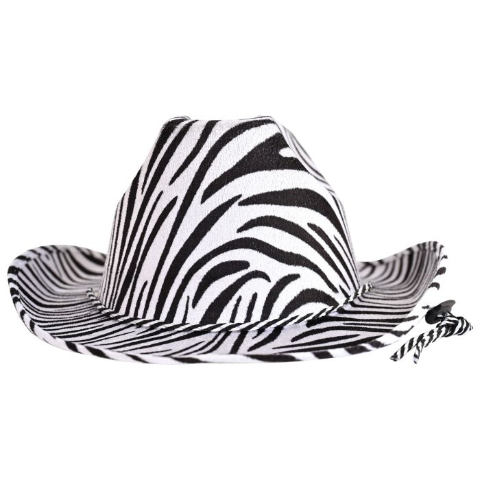 White store Zebra Print Fedora Hat