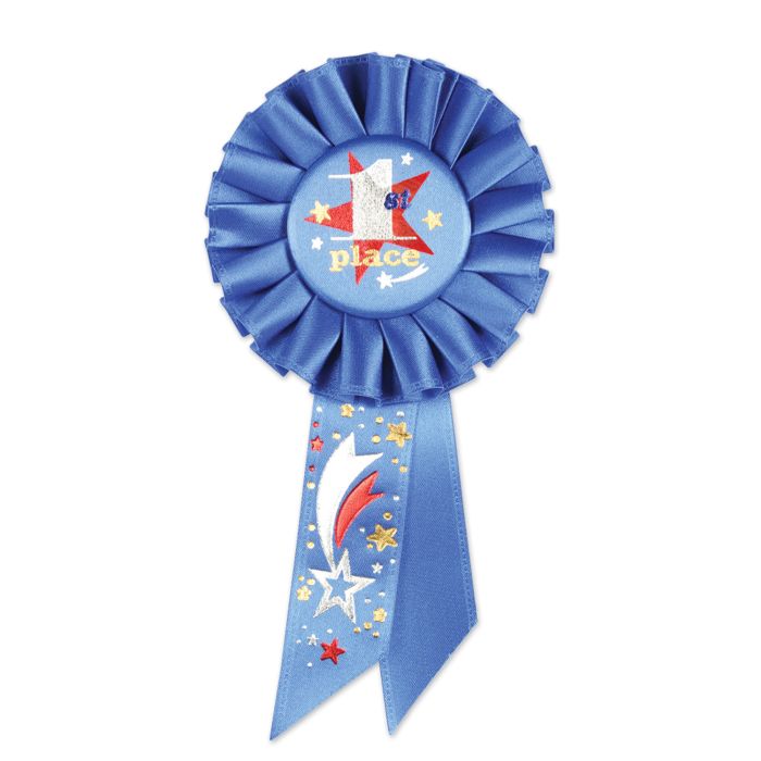 Beistle Award Party Ribbon - blue