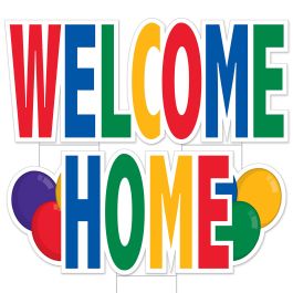 Plastic Jumbo Welcome Home Yard Sign Set