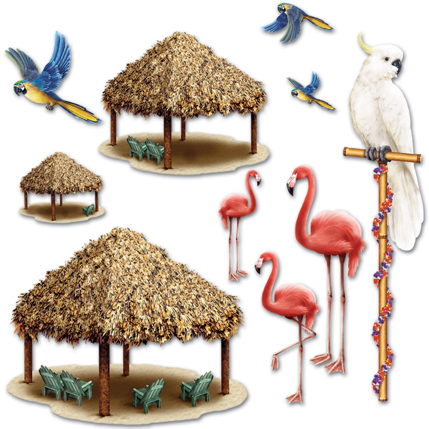 Tiki Hut & Tropical BIRD Props