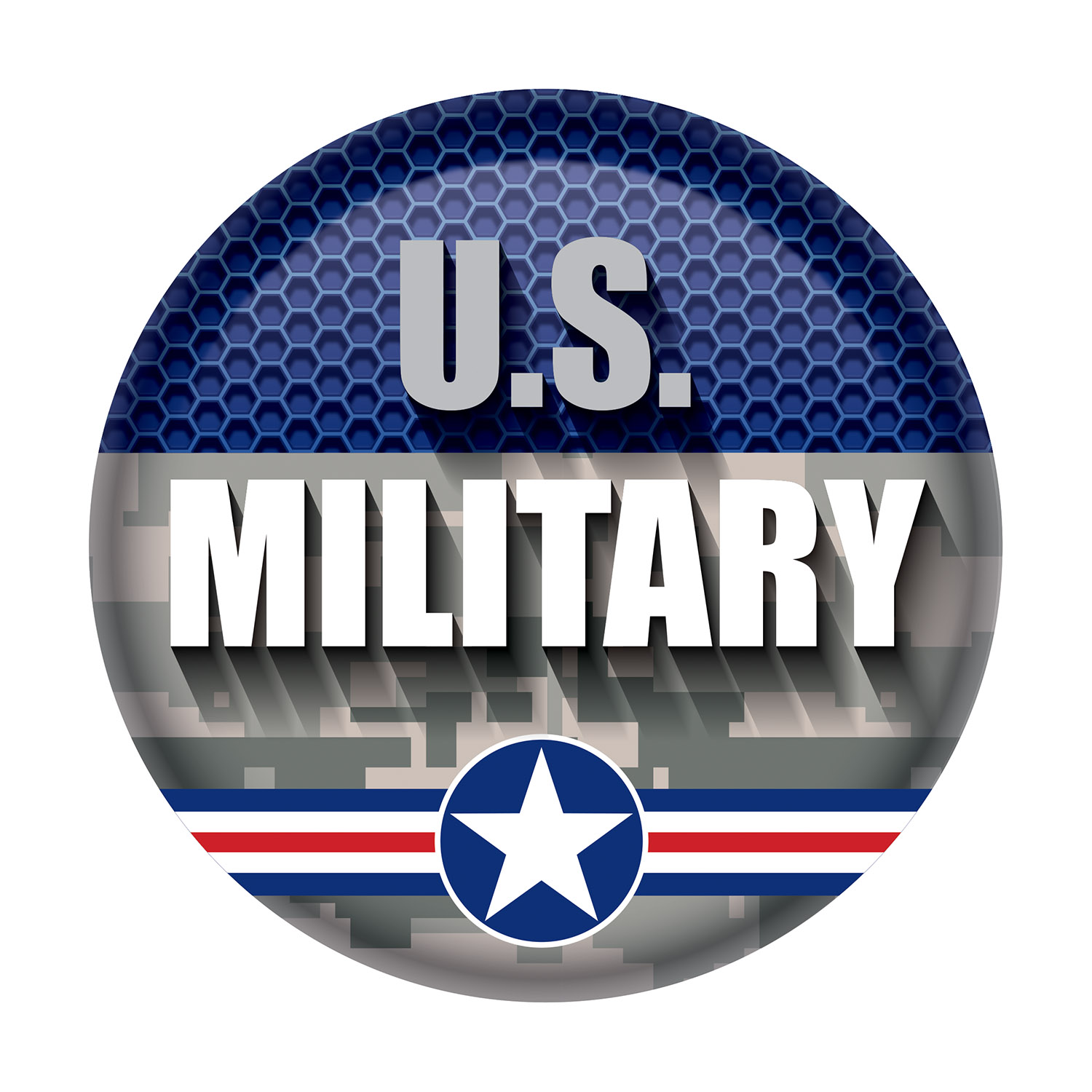 U S MILITARY Button